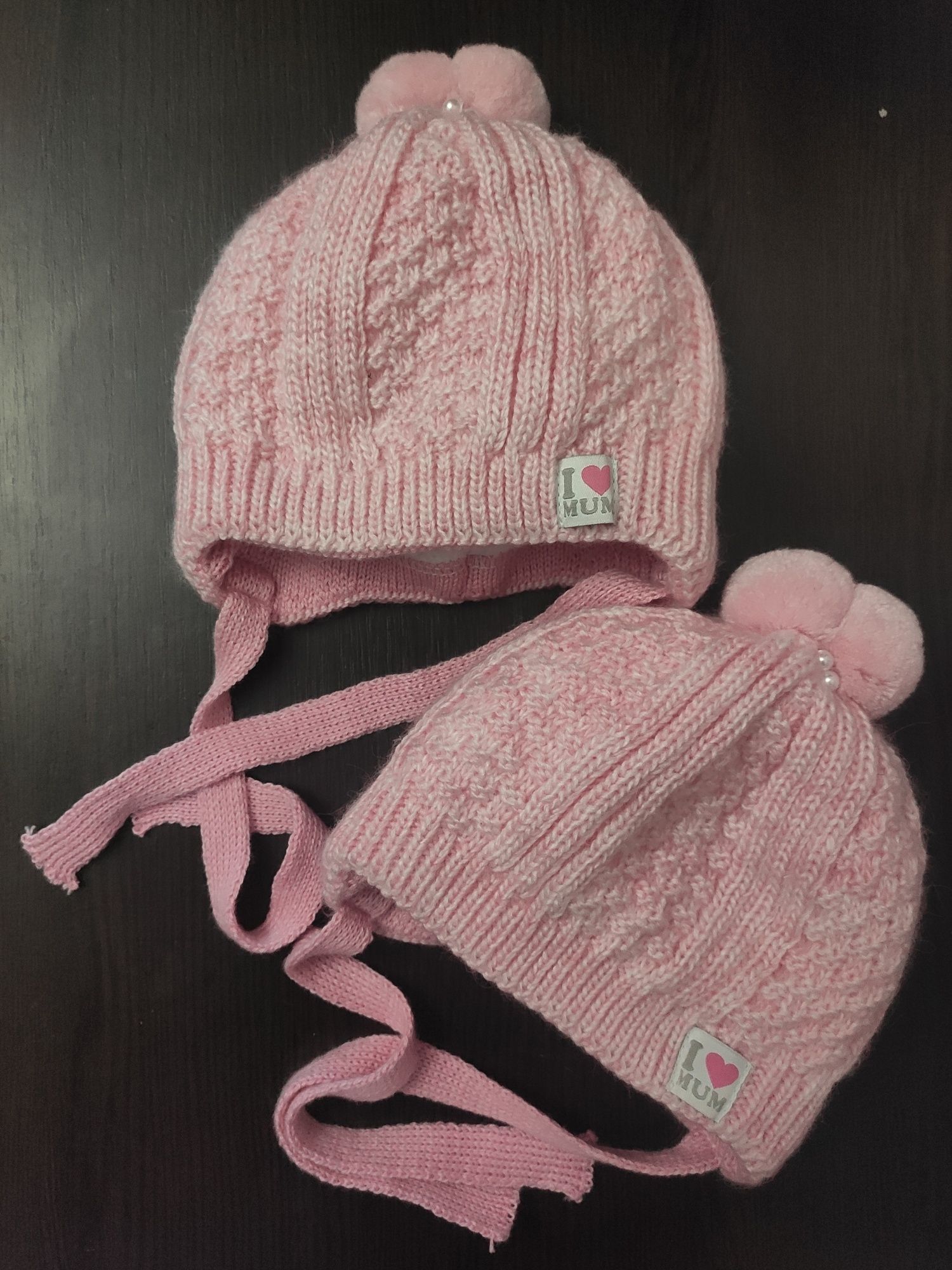 Шапочка шапка зима для двійнят чи близнят дівчаток