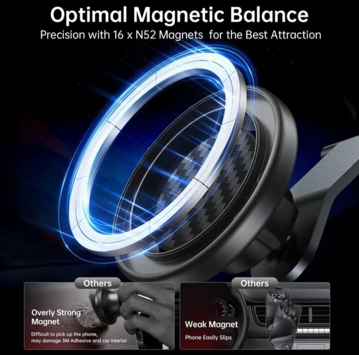 Samochodowy uchwyt magnetyczny na telefon SYNCWIRE MagSafe szary