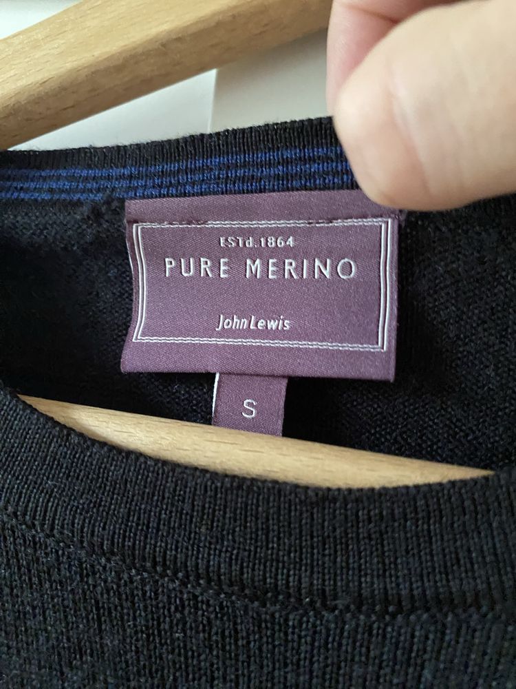 Wełniany klasyczny męski sweter z merino czarny sweter z wełny