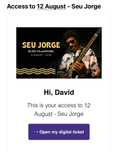 2 Bilhetes - Concerto Intimista - Seu Jorge - BLISS - 12 de Agosto