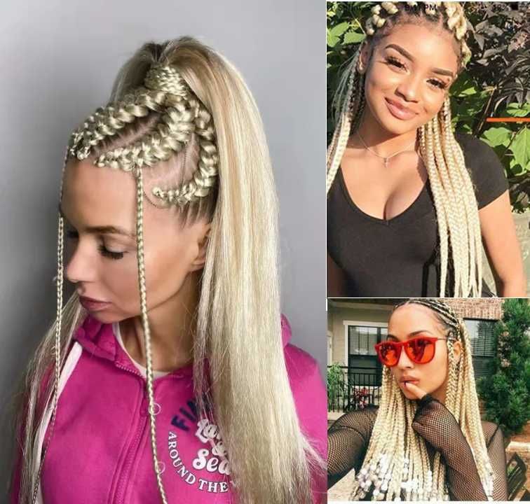 Włosy syntetyczne do warkoczy warkoczyki dredy pasemka blond