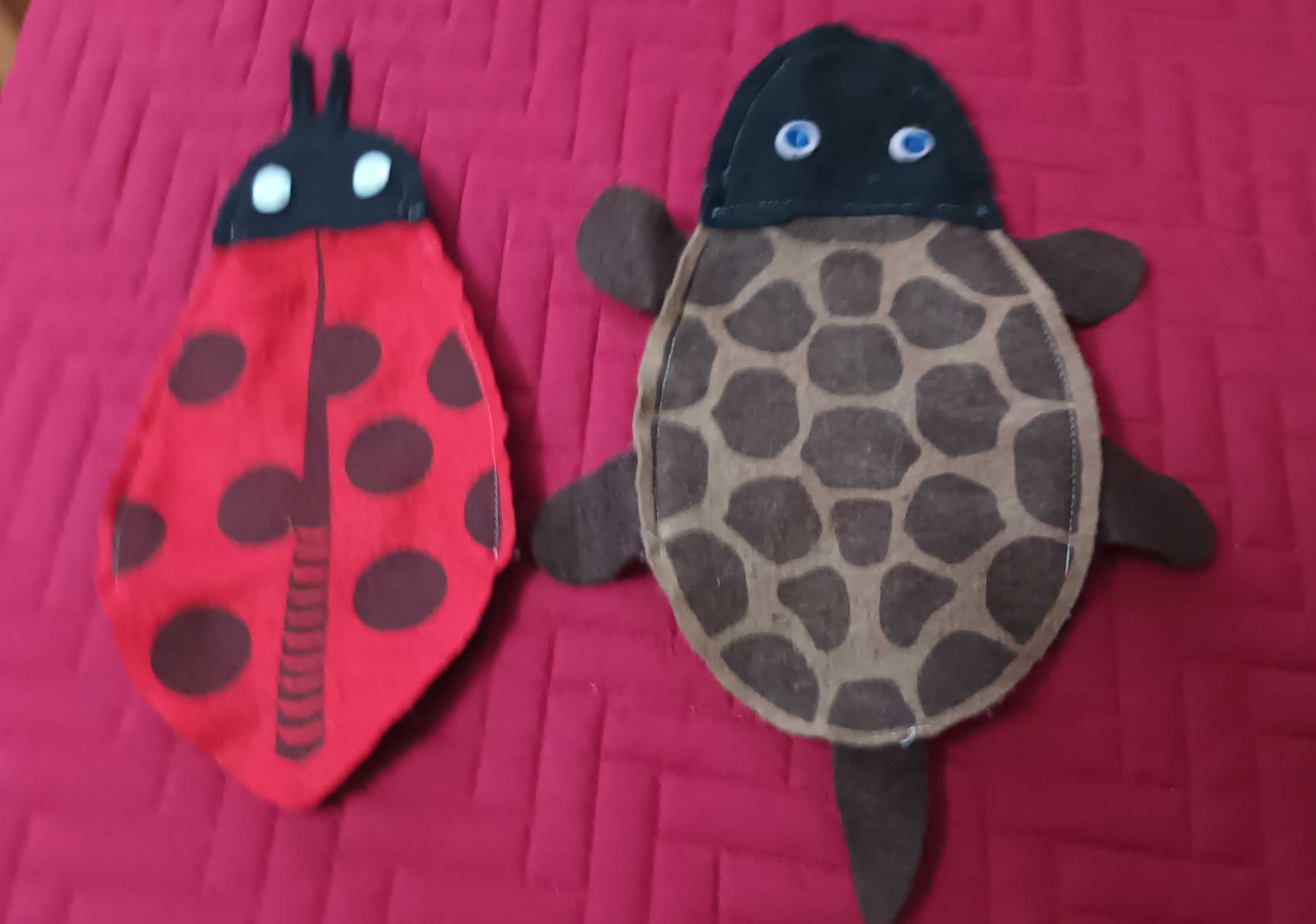 Conjunto de 5 fantoches de feltro