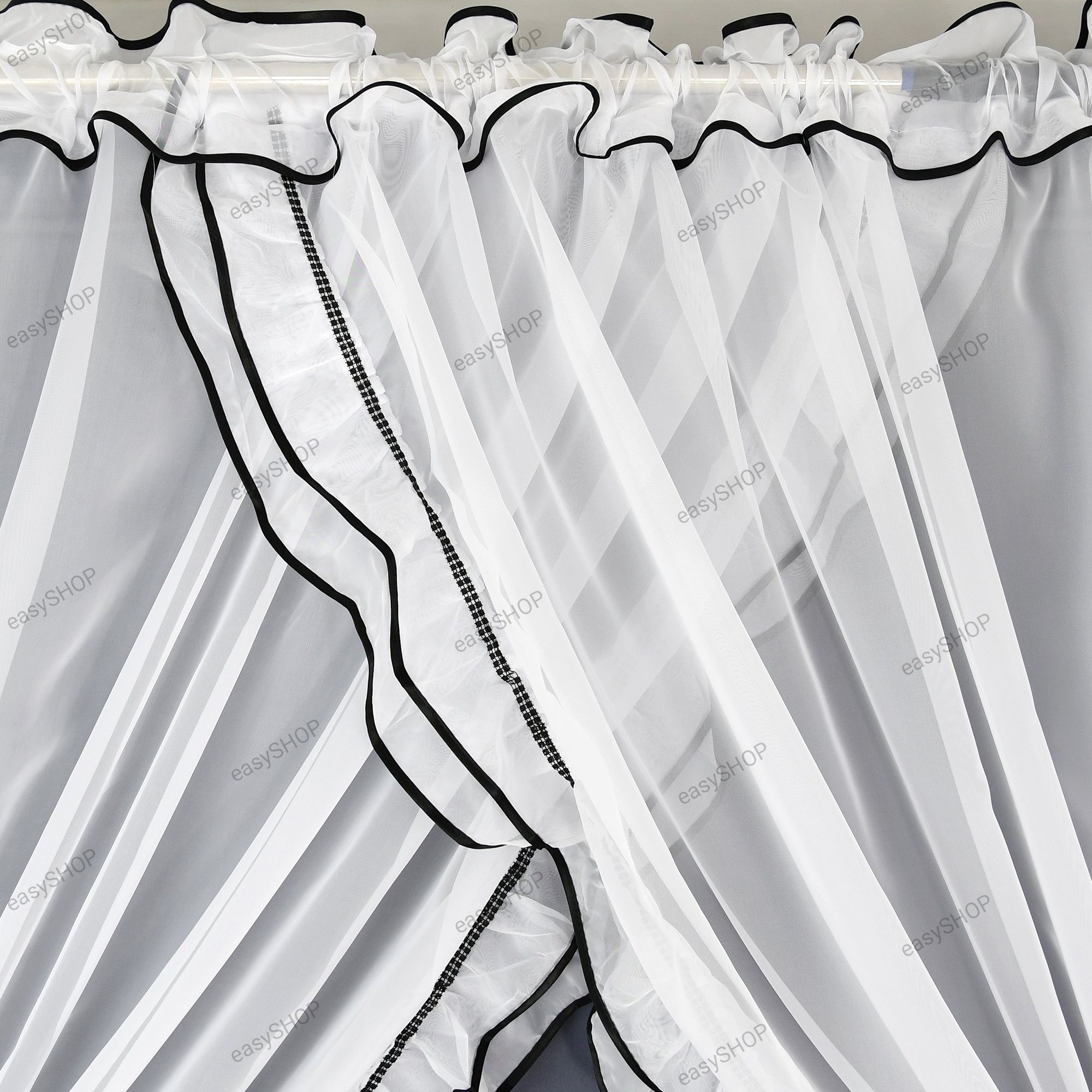 Cudna firana z falbanami 160x400
