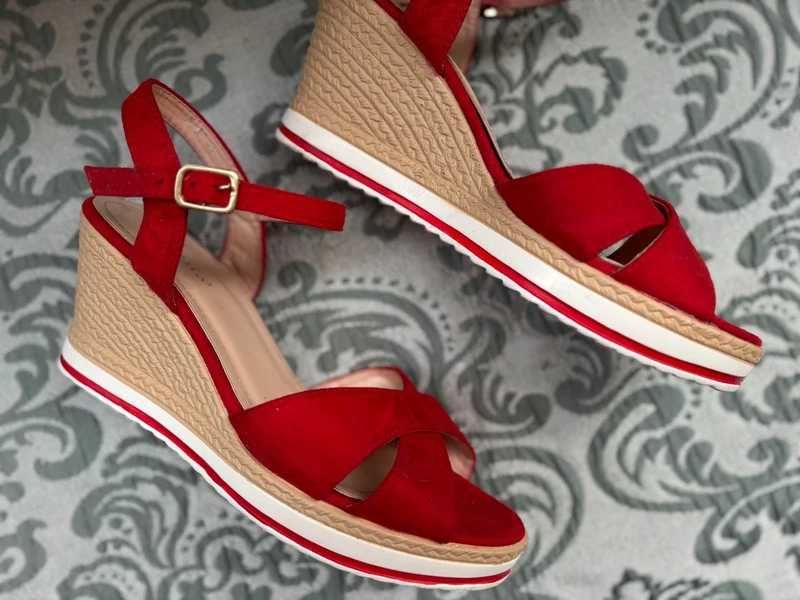 41 ładne lekkie sandały na koturnie LATO pantofle styl Tommy Hilfiger