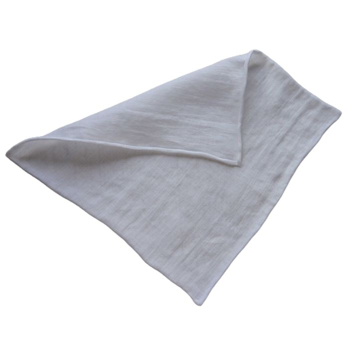 Biała poszetka męska lniana – ręcznie robiona, 29x29 cm