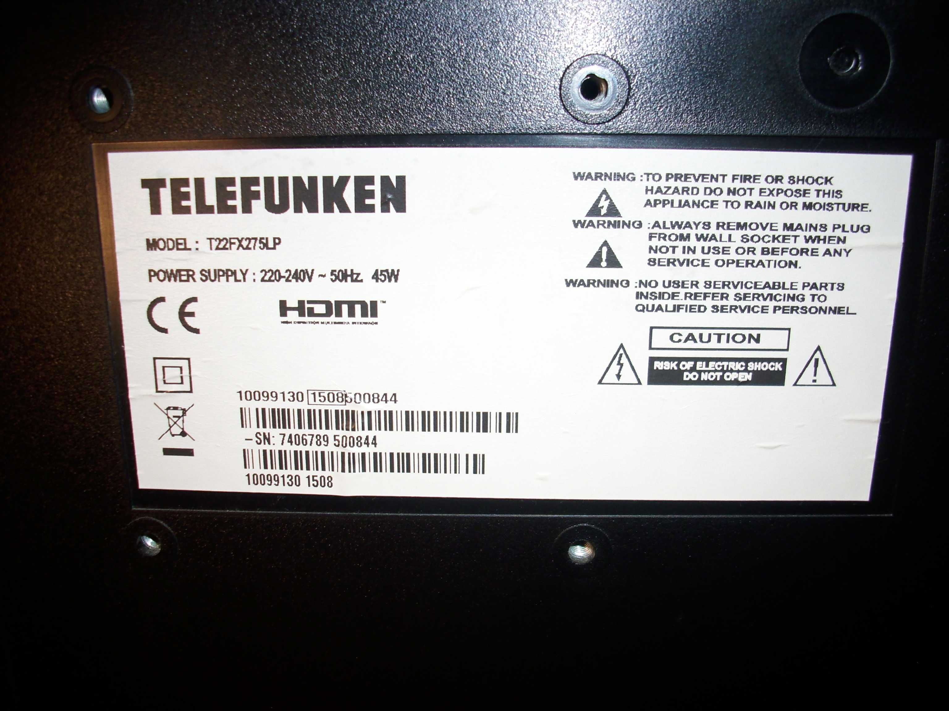 Telewizor monitor LED Telefunken 22 cale, USB, z pilotem