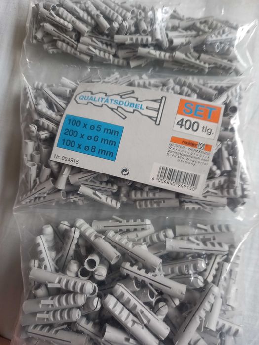 Koszulka Kołki Rozporowe 100szt - śr 5mm, 200szt śr 6mm, 100szt śr 8mm