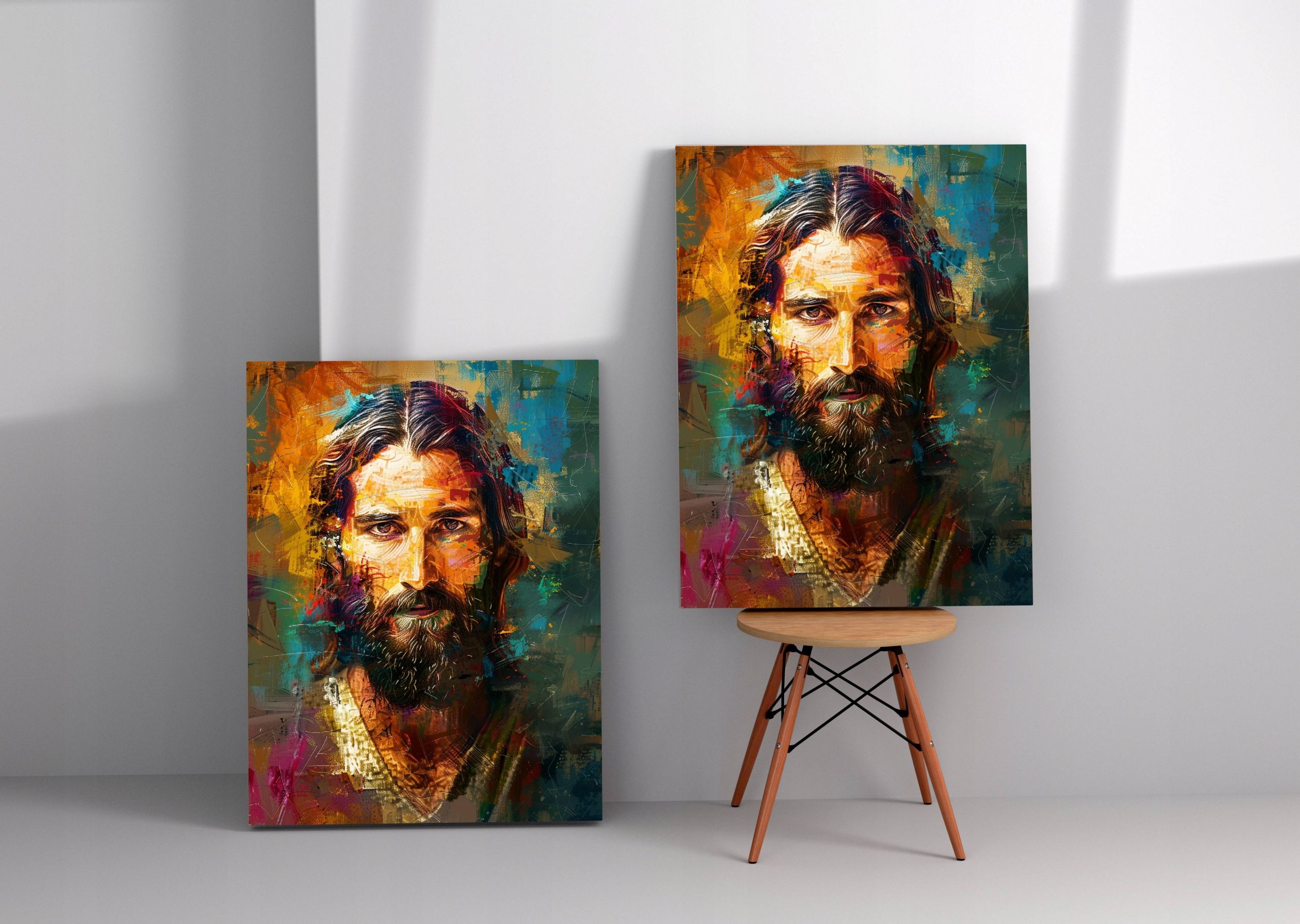Nowoczesna Ikona Jezusa Chrystusa na płótnie 60x80 cm