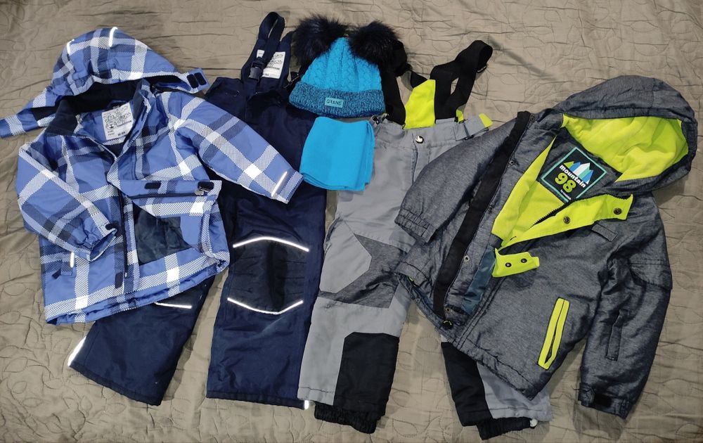 Зимний детский комбинезон и курточка 98-104, шапка+ шарф