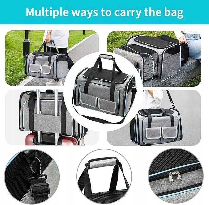 Torba dla Psów i Kotów do 7kg Transporter dla kota poszerzany