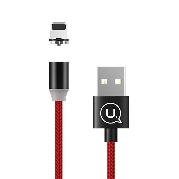 USAMS Kabel magnetyczny U-Sure lightning1m 2.1A pleciony czerwony/red