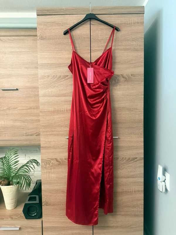 Sukienka elegancka suknia maxi z rozcięciem Shein M długa wesele ślub