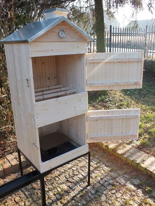 Wędzarnia Drewniana Ogrodowa Nieopalana XXL DACH OBITY BLACHĄ