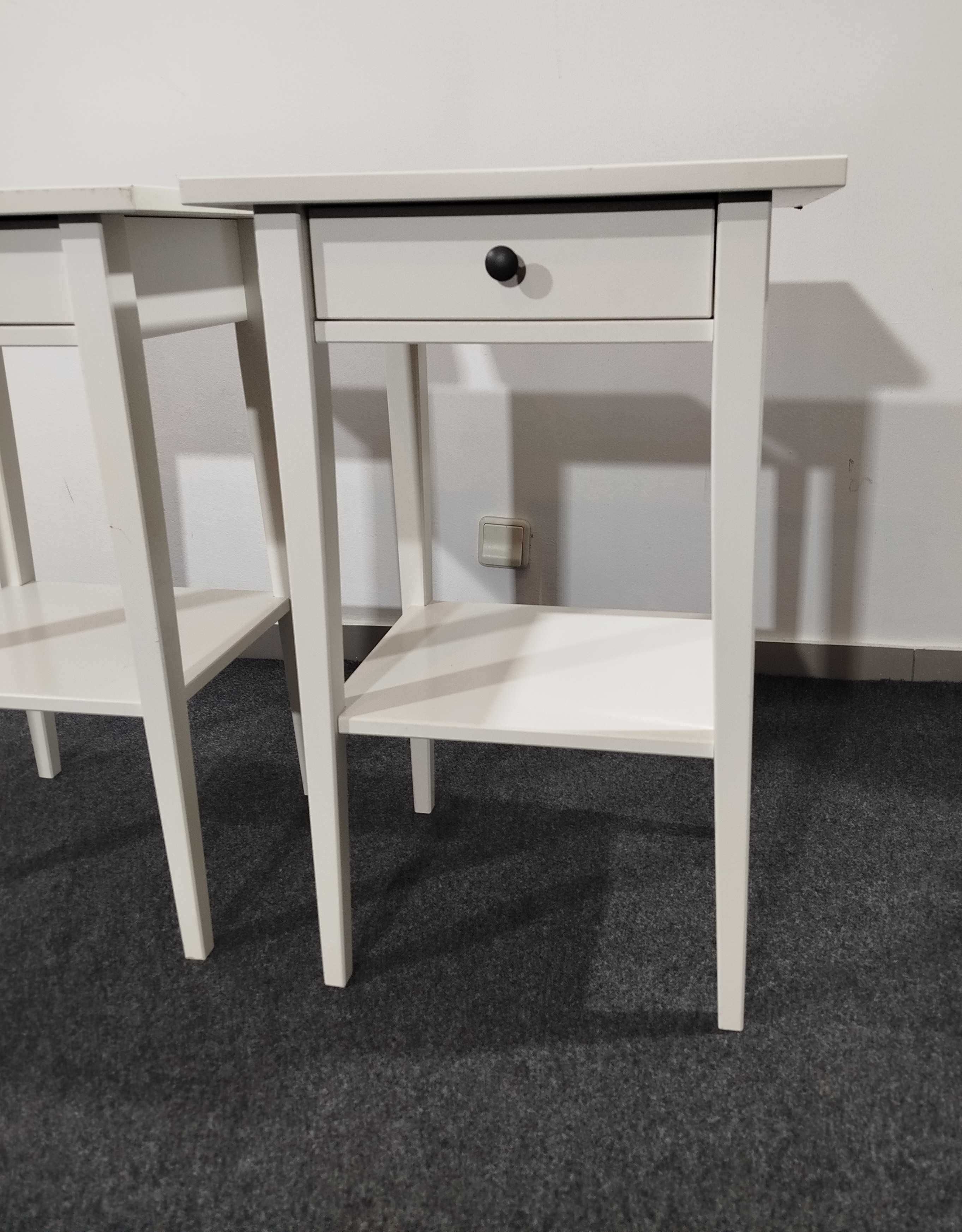 2x Mesa de Cabeceira Branco 46x35 cm HEMNES Ikea Usado