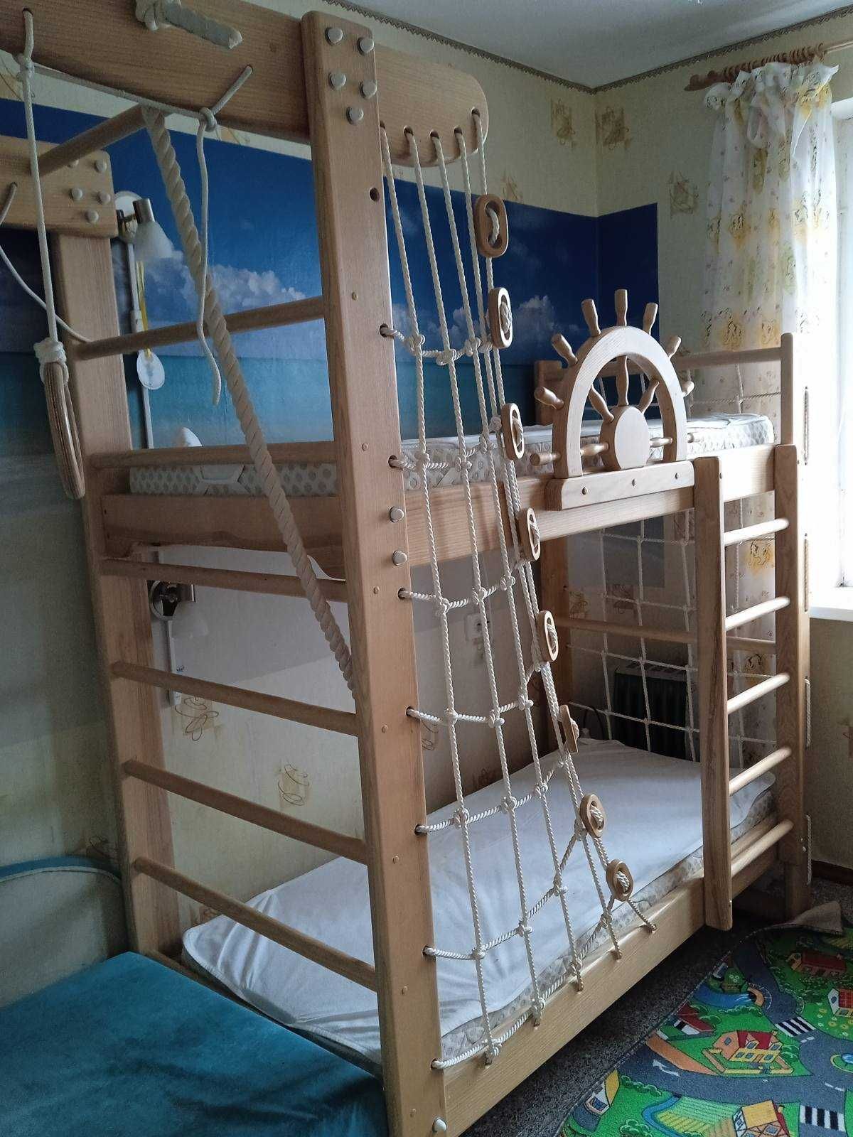 Ліжко двоповерхове + спортивний куток 'корабель'