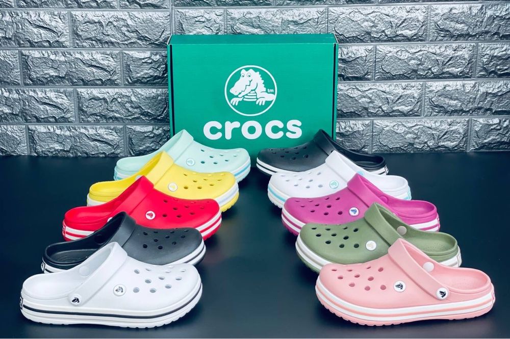 Сабо Crocs Crocband женские Шлепанцы кроксы разноцветные Новинка!