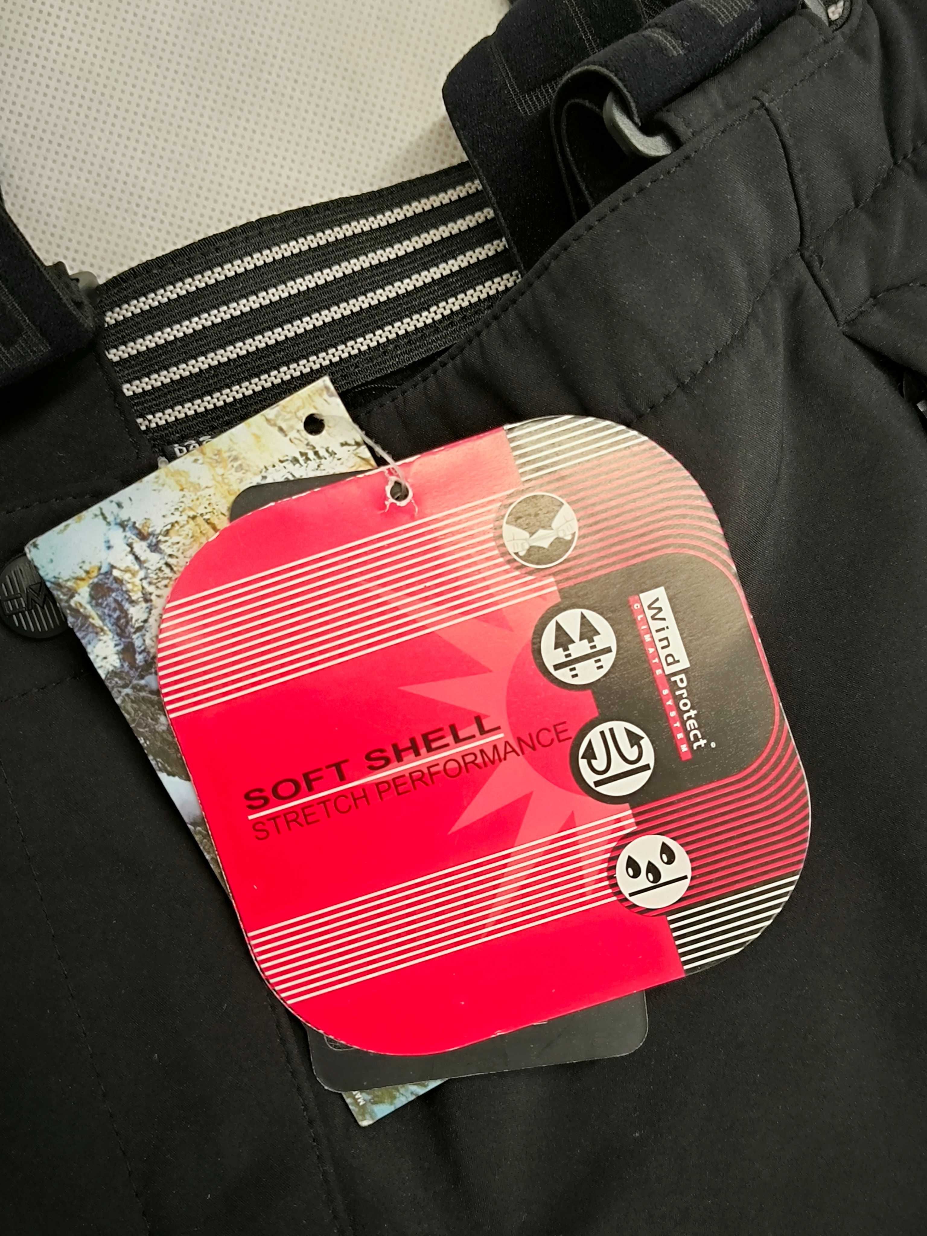 Spodnie zimowe CMP z szelkami softshell windprotect M 3a16406n