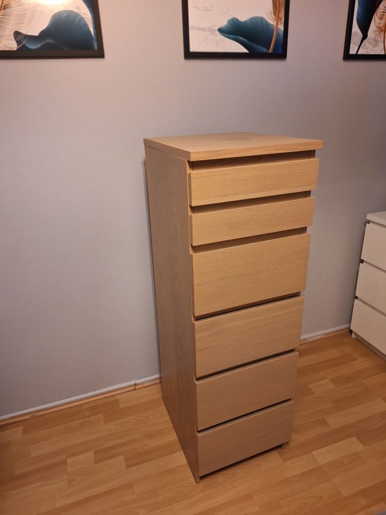 Komoda Malm Ikea, 6 szuflad, kolor sosna