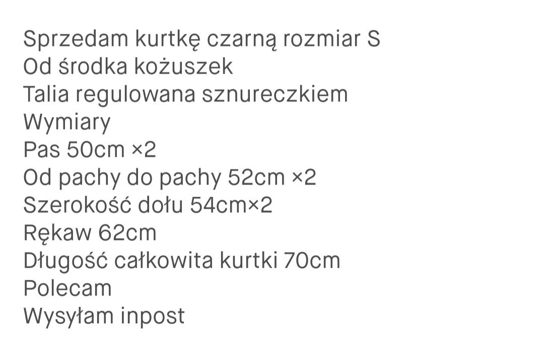 Kurtka czarna S M