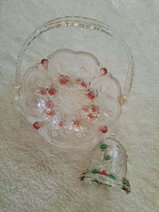 Home&you  koszyczek patera szklany Kwiaty