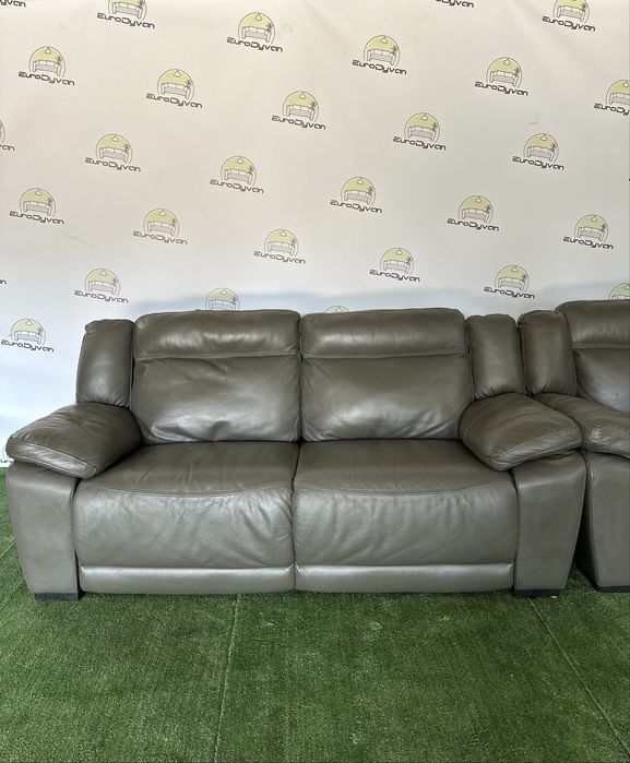 Комплект стильних шкіряних диванів електро реклайнер з Німечччини