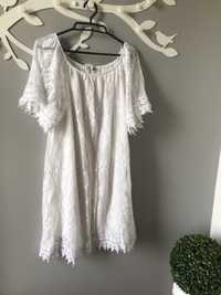 Sukienka biała koronka bawelniana L/XL
