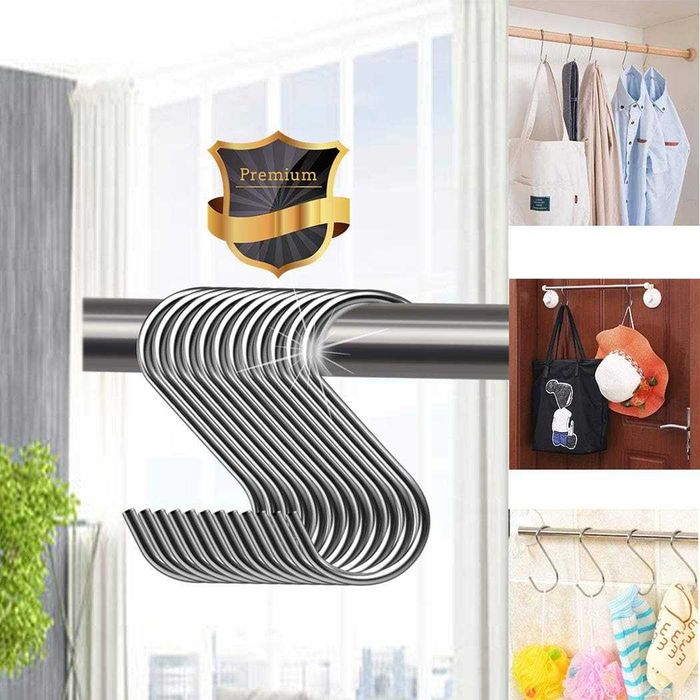 20 sztuk haczyków wieszaki zawieszki kształcie S mocne metalowe 9cm