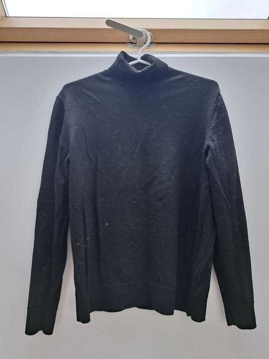 Czarny golf z wełny merino H&M, 100% wełna, rozmiar S