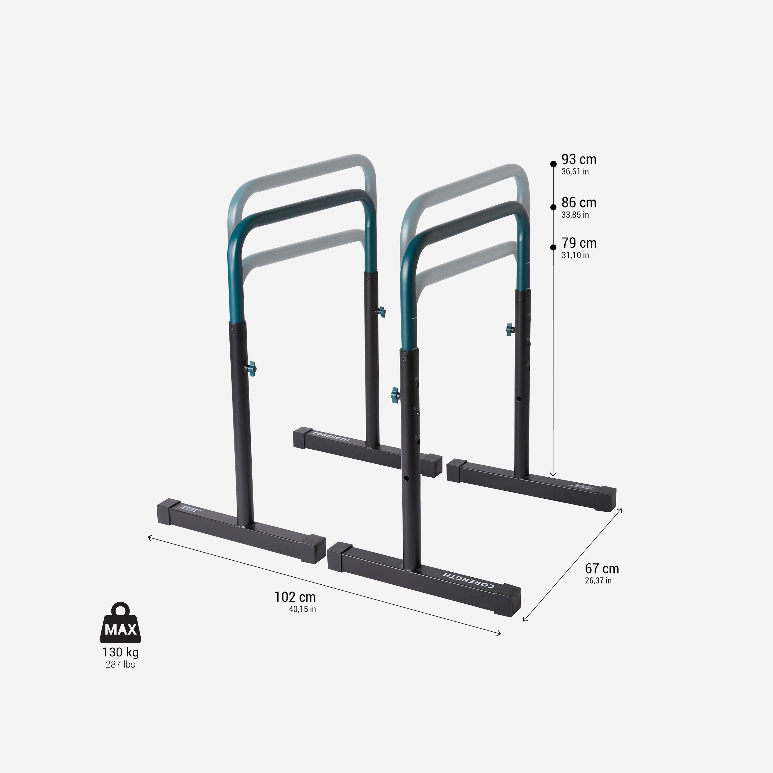 Barras Paralelas Reguláveis e Compactas Musculação TS 100