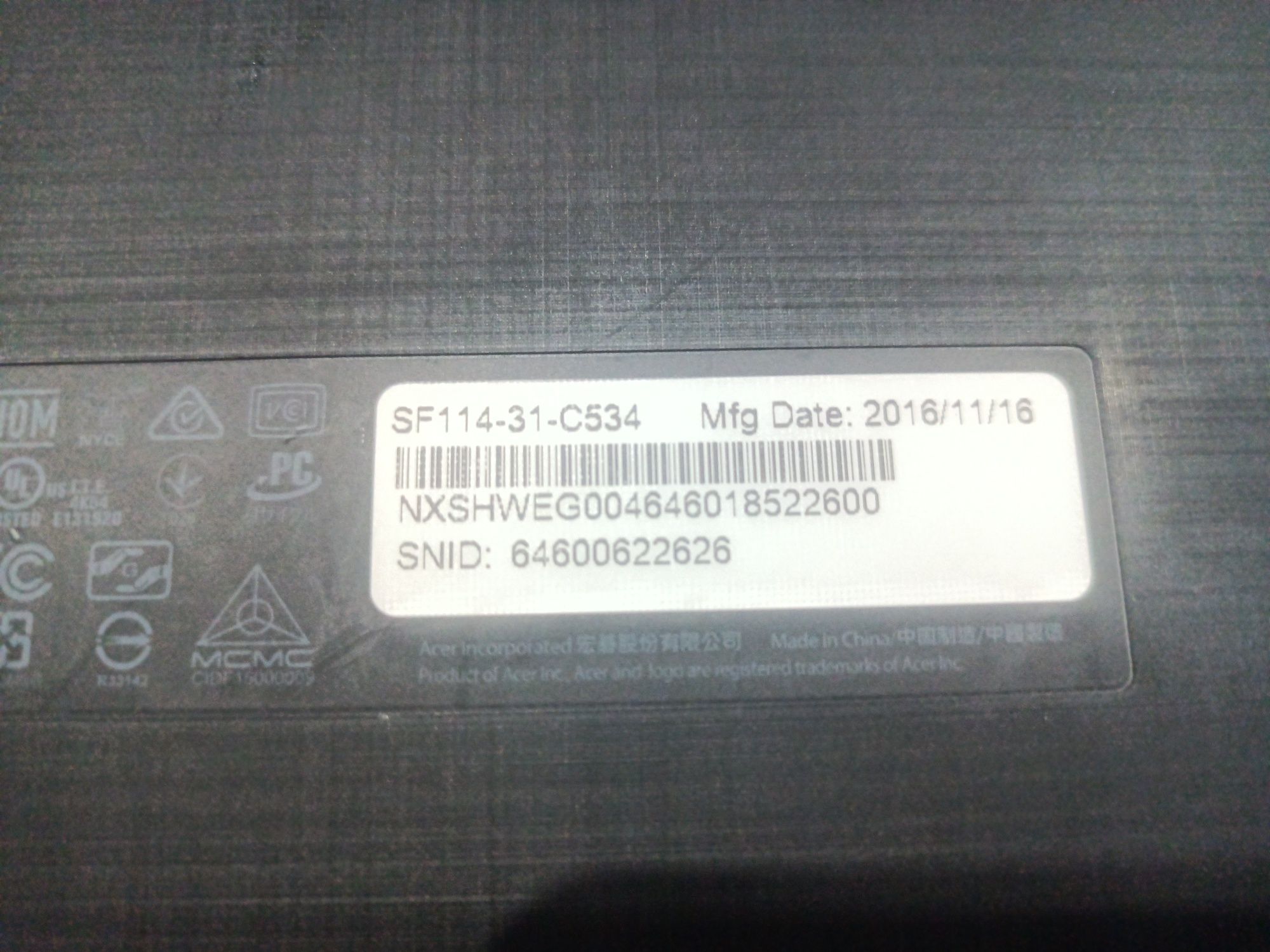 Laptop Acer Swift 1