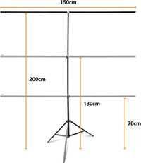 Zestaw statyw do teł typ T belka 150cm statyw 2m 6 klipsów