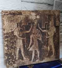 Płaskorzeźba kamienna z 3 Bogami Egipskimi