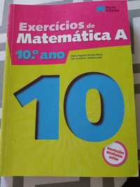 Livro exercícios de matemática A 10 ano da Porto editora