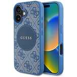 Etui Guess 4G Circle Classic Logo MagSafe na iPhone 16 - niebieskie