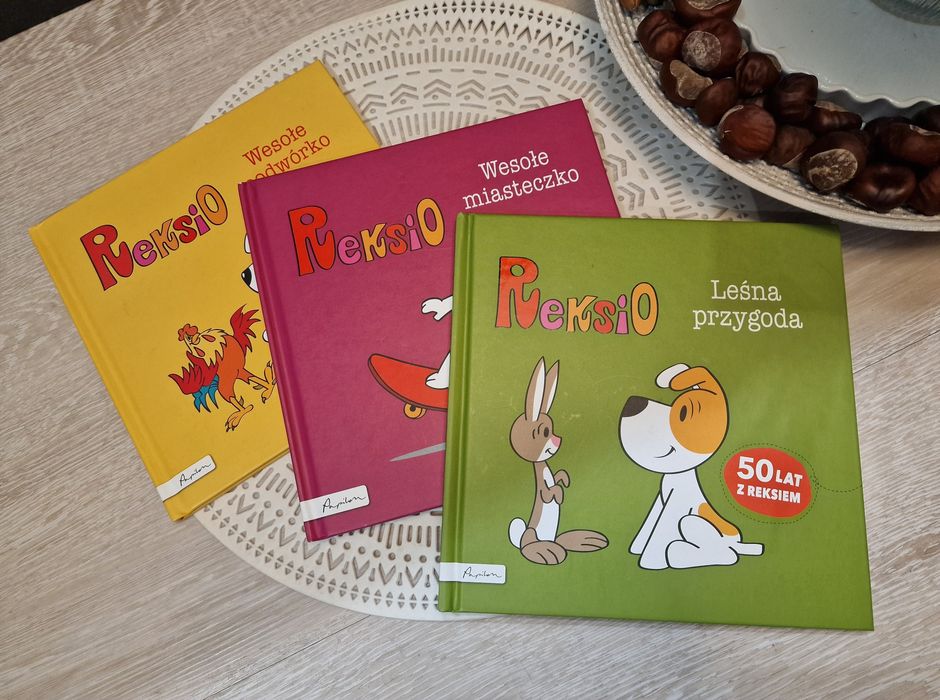 Komplet zestaw seria 3 książki o Reksiu Reksio Wesołe podwórko Wesołe