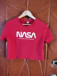 Krótka koszulka crop top Nasa H&M