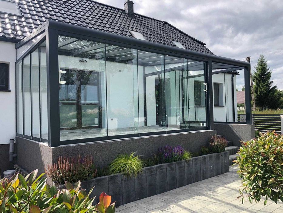 Aluminiowy ORÓD przeszklony CAŁY 10m x 4m RESTAURACJA DOM WIATA
