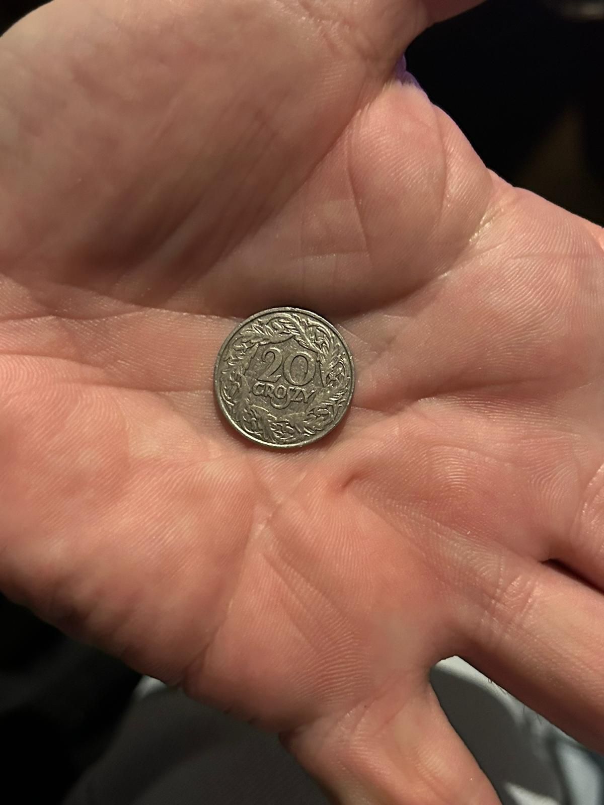 Moneta 20 groszy z 1923 roku.