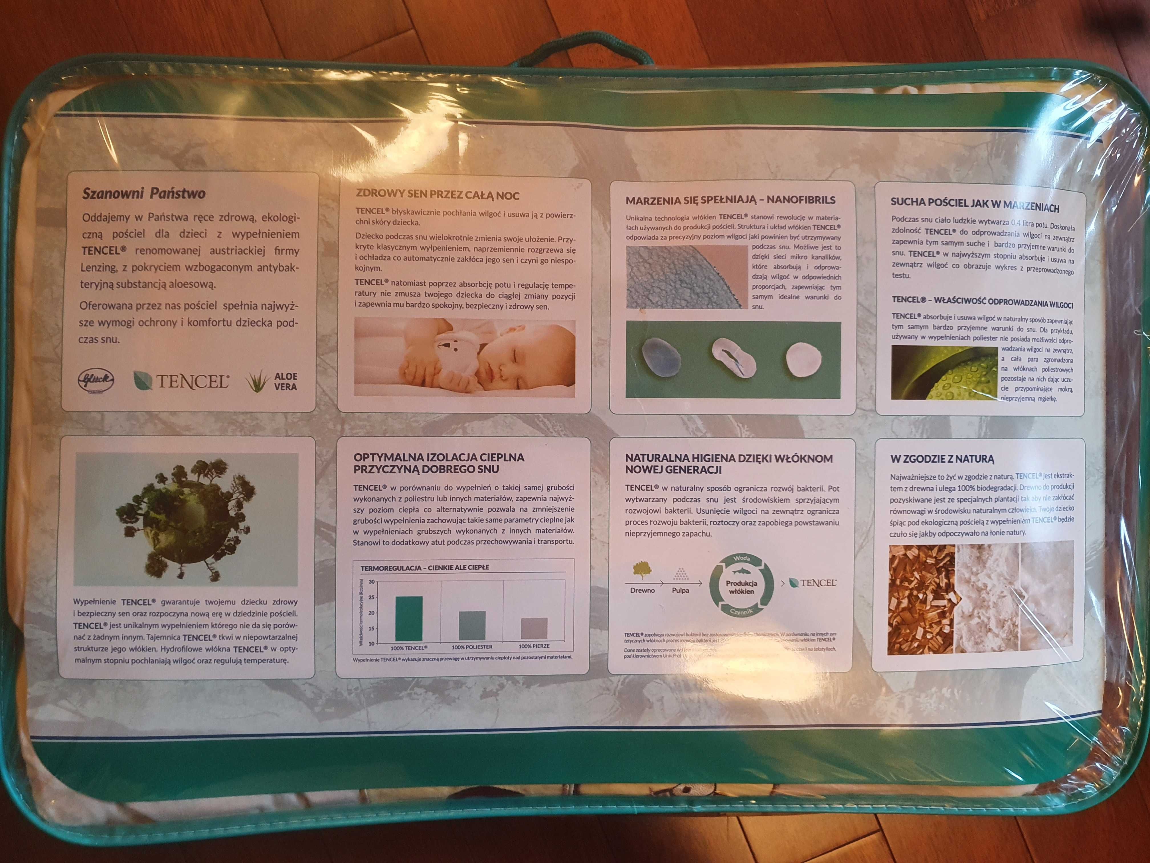 Pościel Tencel Aloe Vera Gluck 120x60 nowy zestaw