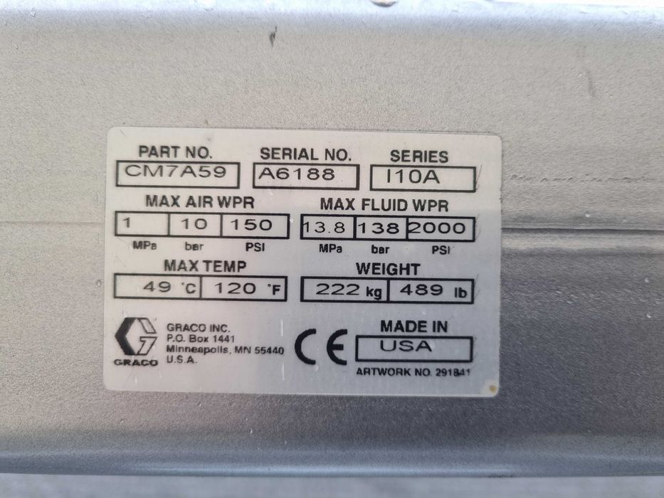 Graco D200 do rozładunku wyciskania beczek  Netto 9000