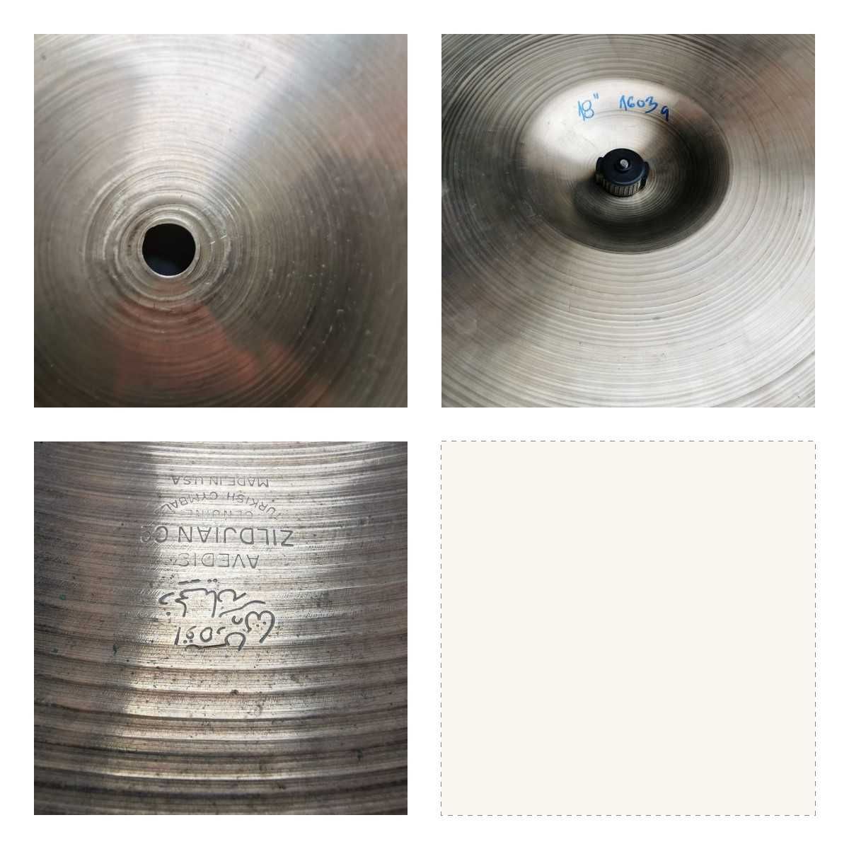 Set Zildjian Avedis Vintage 15,18,20 plus hihat Ufip Ritmo Vintage 14