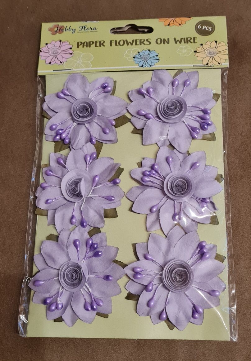 Papierowe kwiaty - fioletowe