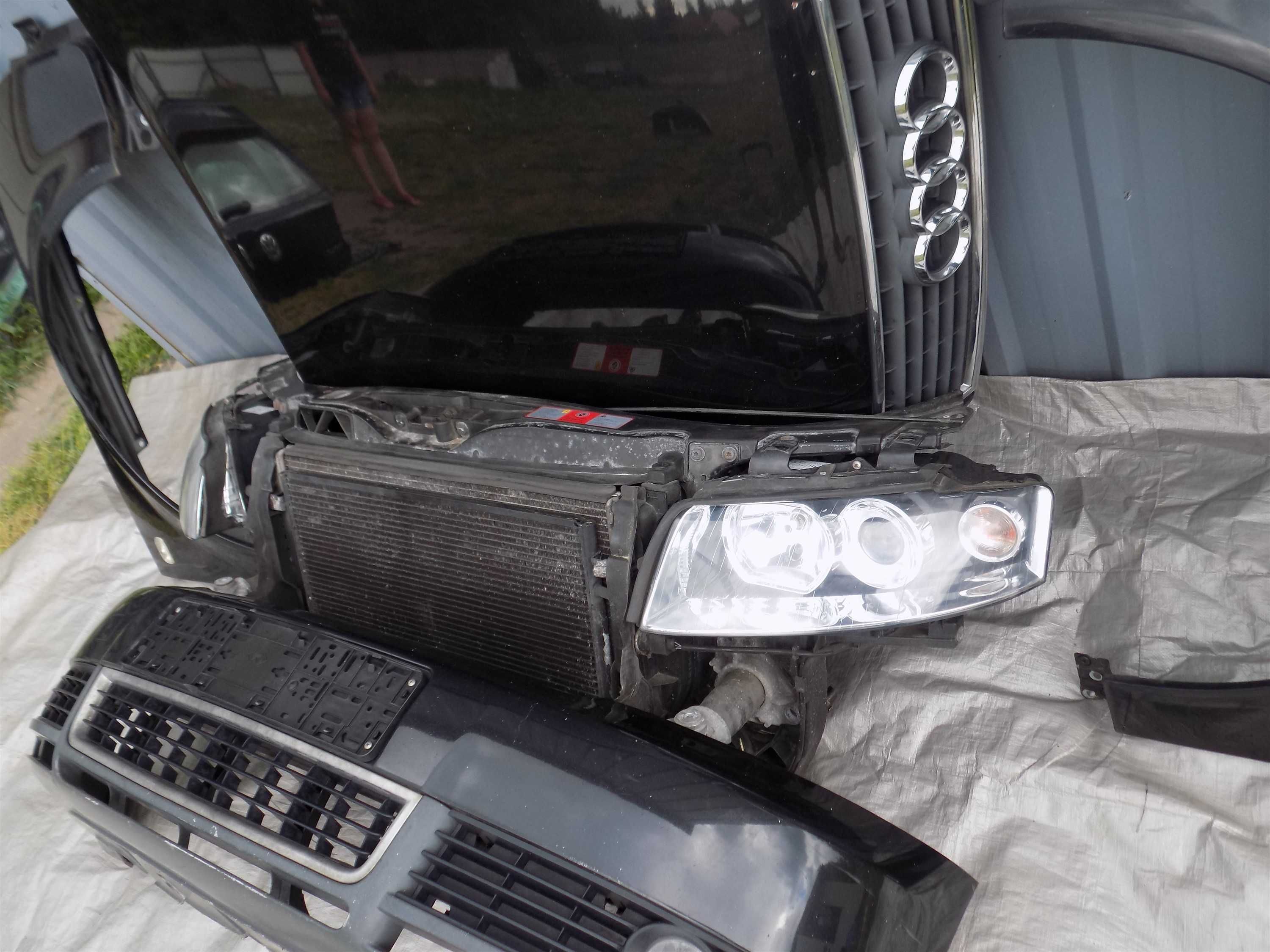 Przód kompletny Audi a4 B6 małysz LZ9W maska błotniki zderzak lampy