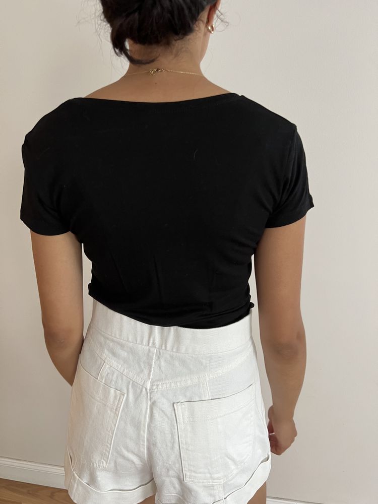 Czarny bawelniany top Dolce Gabbana