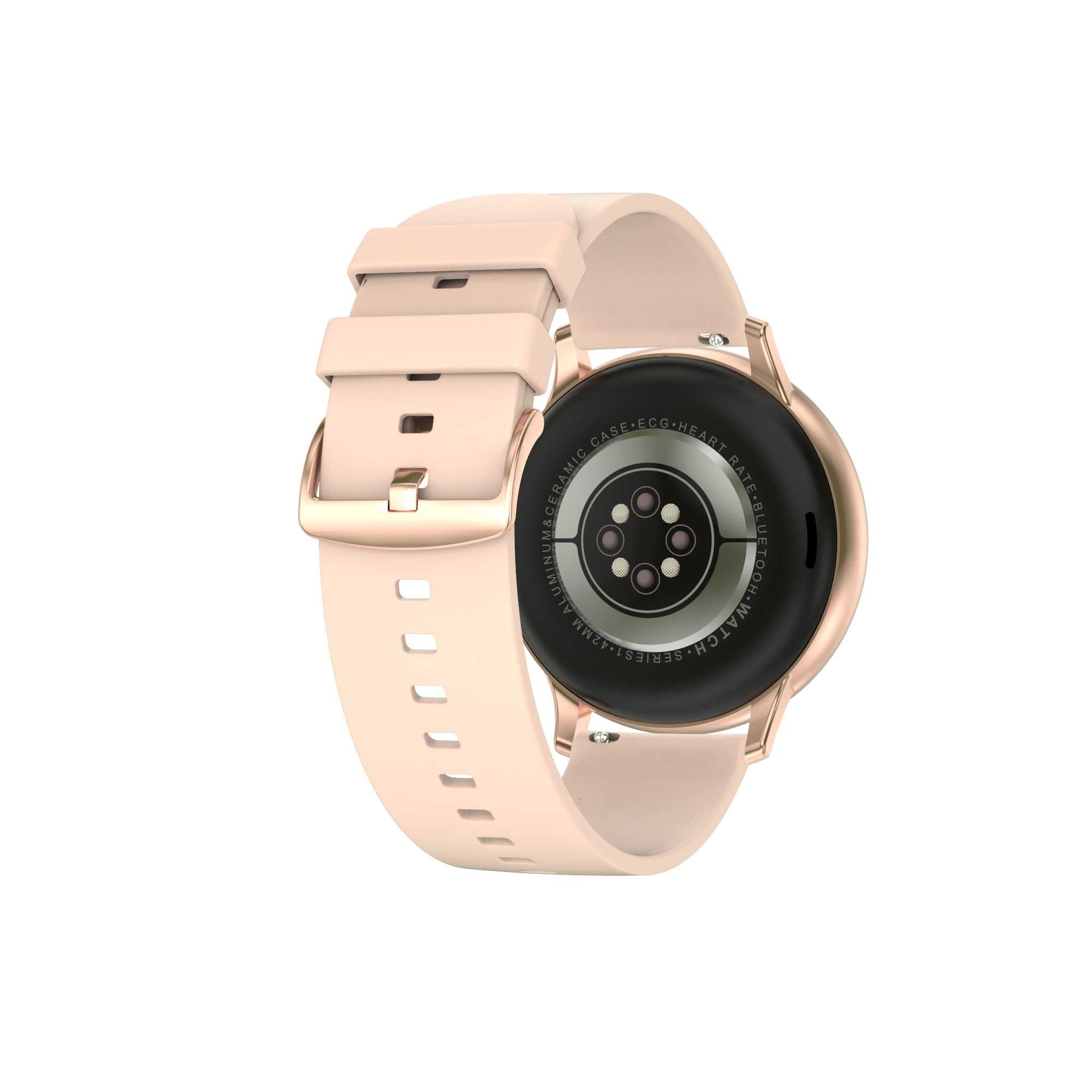 Pasek silikonowy do smartwatch zegarek 20mm PUDROWY RÓŻ + TELESKOPY