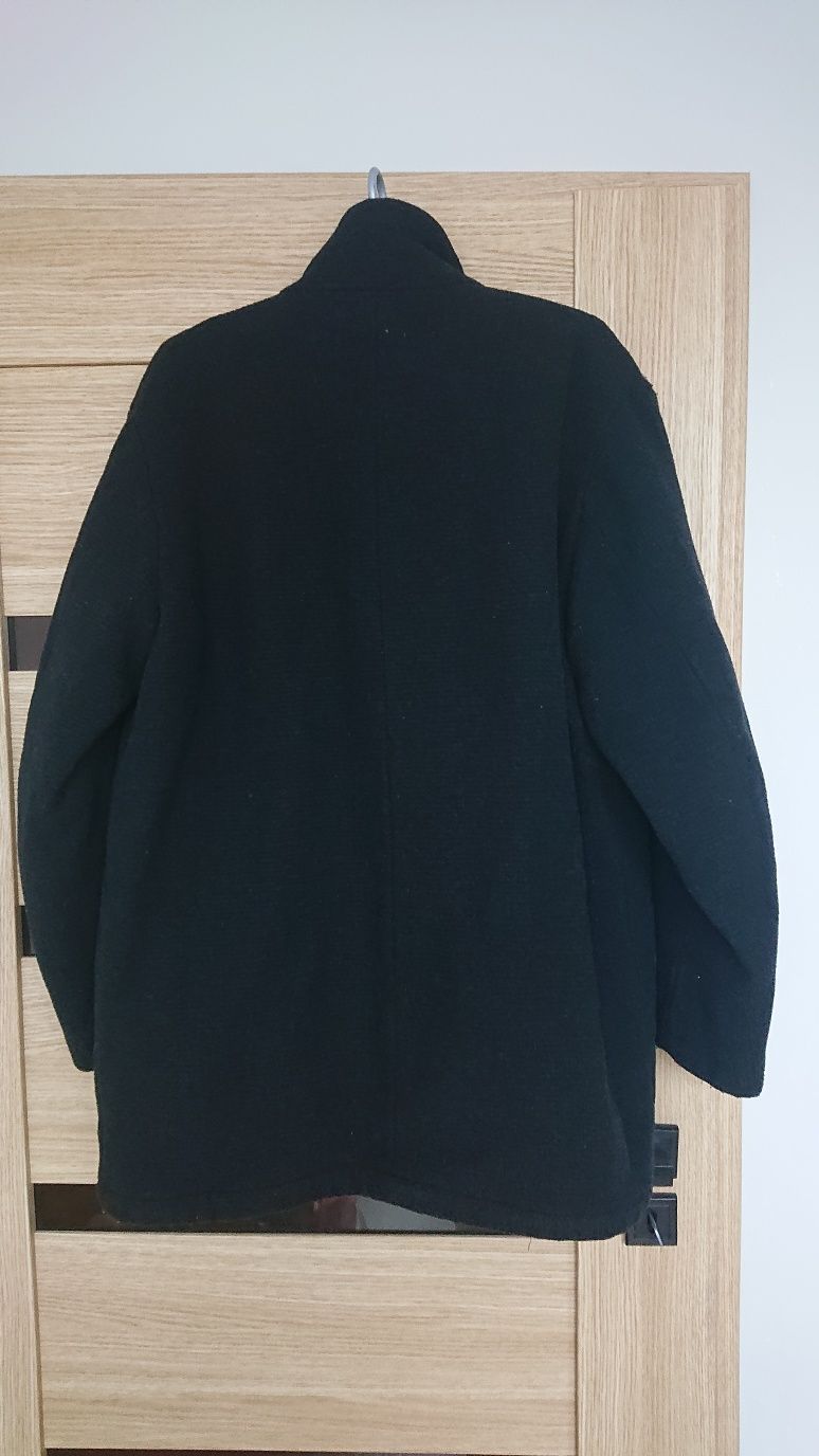 Płaszcz męski wełniany włoski L/XL czarny Kistermann
