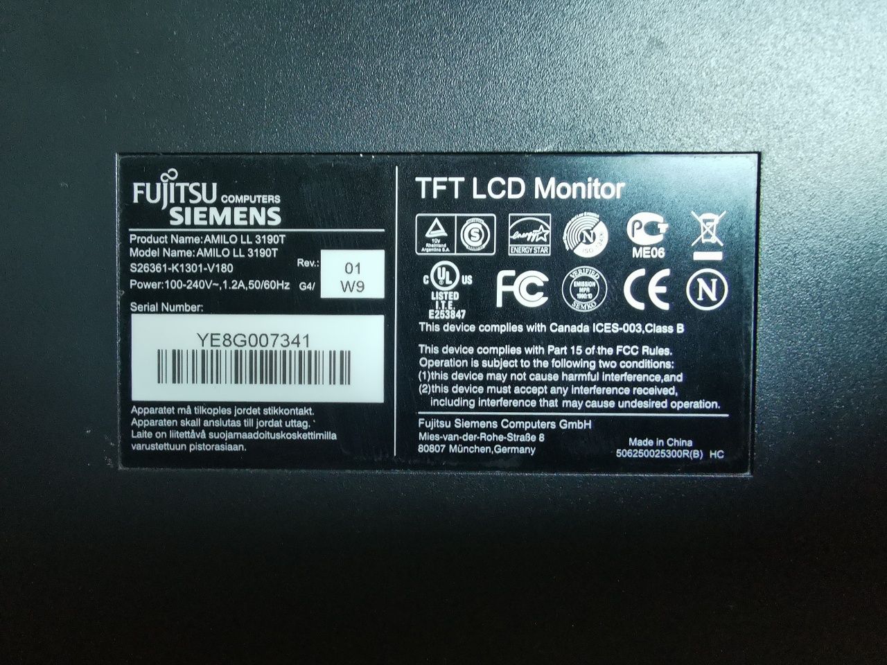 Monitor do PC Fujitsu Siemens 19 calowy