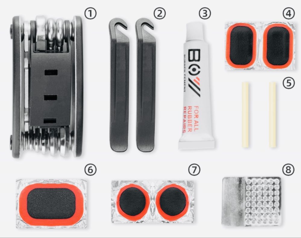 Zestaw naprawczy multitool rowerowy podsiodłówka