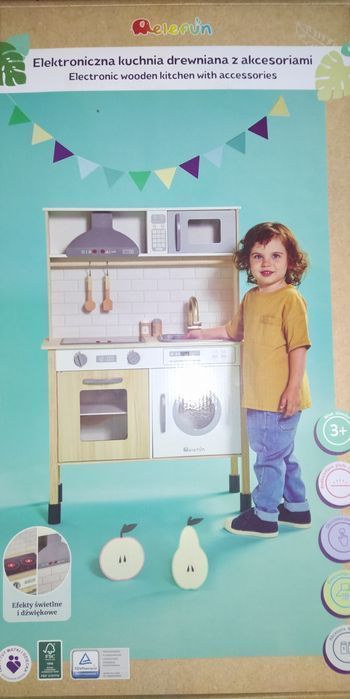 Kuchnia elefun interaktywna dla dzieci drewniana