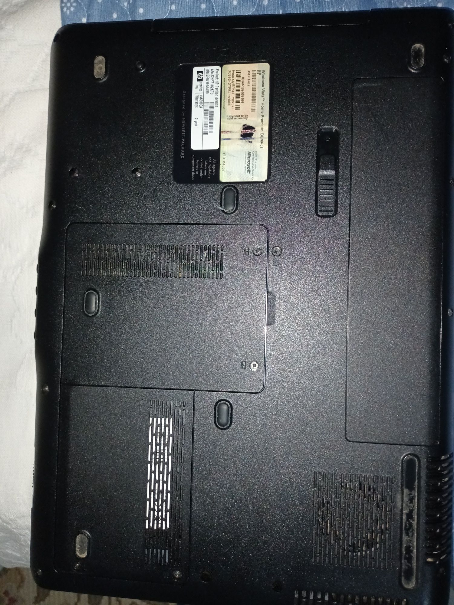 Portatil HP DV6000 com avaria